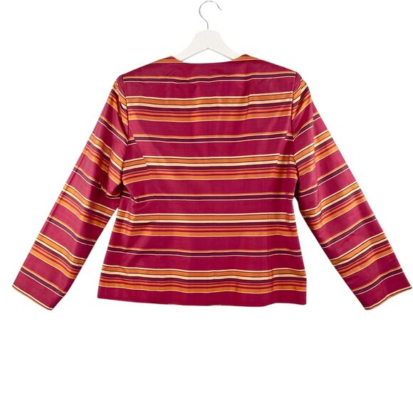 Kasper & Company ASL Women 8P Silk Jacket Career Red Striped Lined NEW Deadstock - Picture 4 of 10